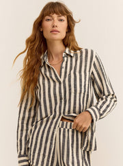 Z SUPPLY Saturday Stripe Long Sleeve Shirt-The Shop Laguna Beach