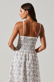 ASTR THE LABEL Yamila Lavender Print Midi Dress-The Shop Laguna Beach
