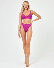 LSPACE Hailey Rib Plunge Top - More Colors Available-The Shop Laguna Beach