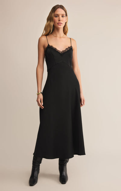 AFTERHOURS ♥ FLUID MIDI DRESS /追跡付 Z SUPPLY After Hours Midi Dress • Black | The Shop Laguna Beach