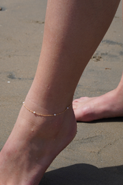 MAY MARTIN <br> Luna Pearl Anklet-The Shop Laguna Beach