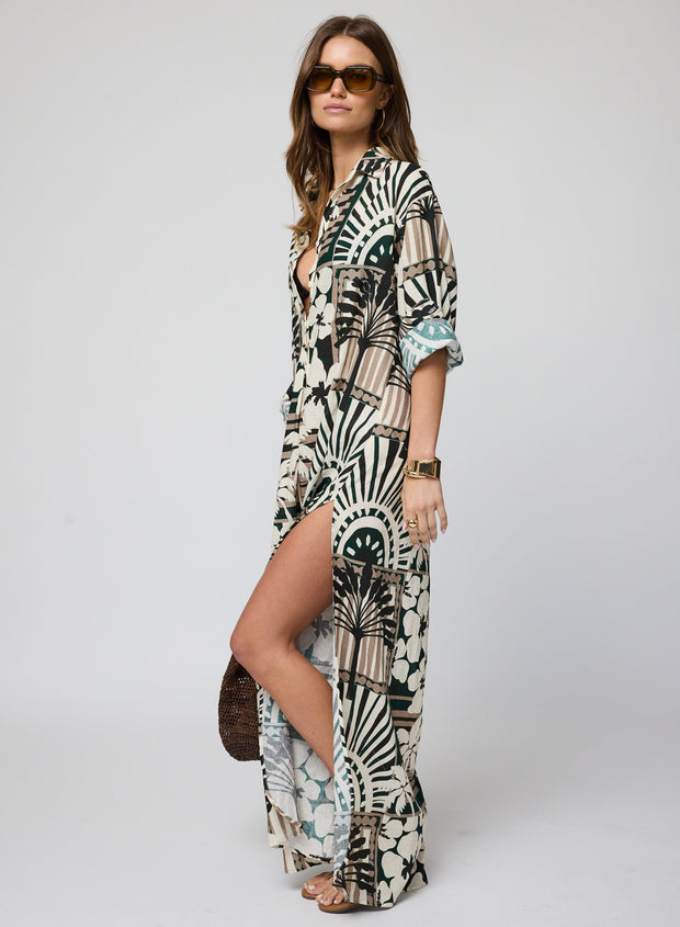 STILLWATER The Linen Voile Kaftan Dress-The Shop Laguna Beach