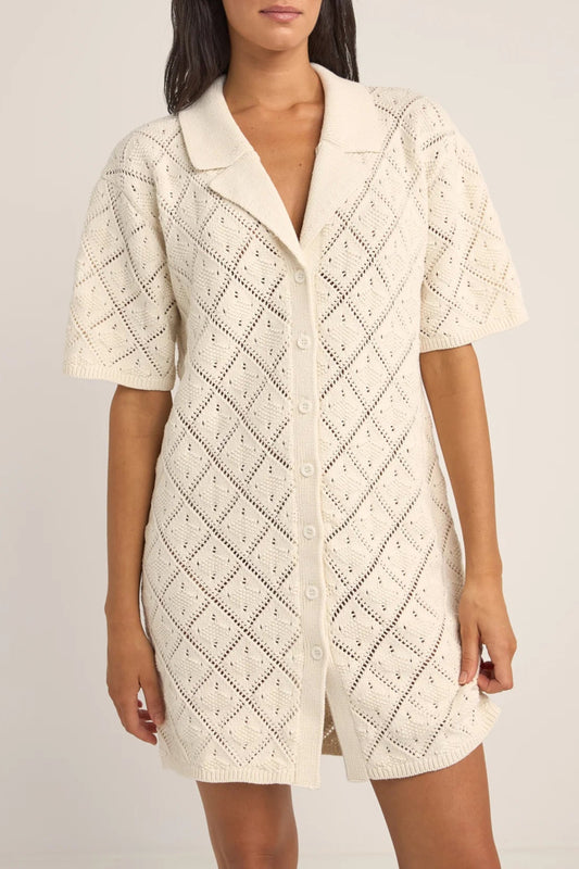 RHYTHM Jaffa Knit Shirt Dress-The Shop Laguna Beach