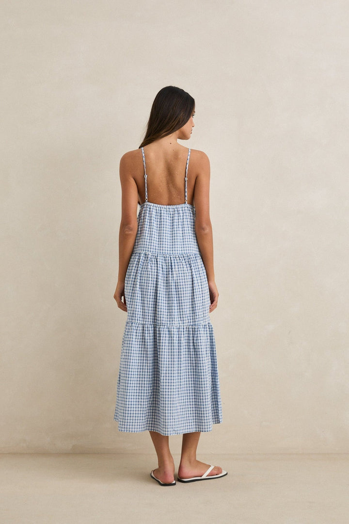 RHYTHM Jaci Check Maxi Dress-The Shop Laguna Beach