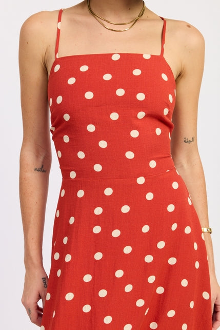 KEEN THE LABEL Zosia Polka Dot Midi Dress-The Shop Laguna Beach