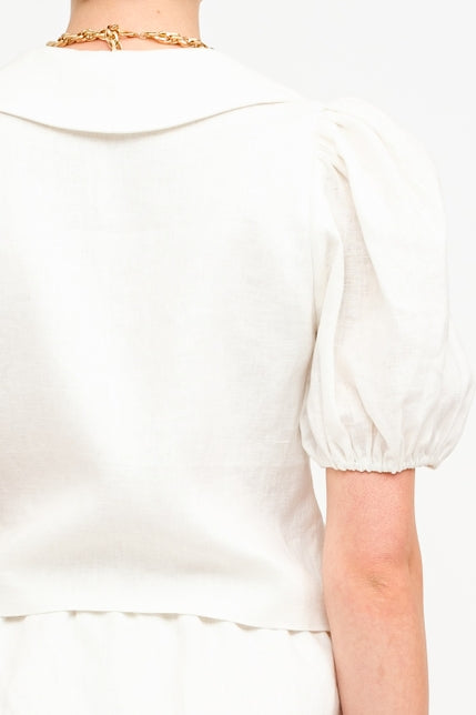 KEEN THE LABEL Lois Linen Tie-Front Top