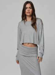 STILLWATER Rib Boyfriend Crop Long Sleeve Tee-The Shop Laguna Beach