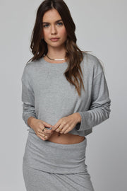 STILLWATER Rib Boyfriend Crop Long Sleeve Tee-The Shop Laguna Beach