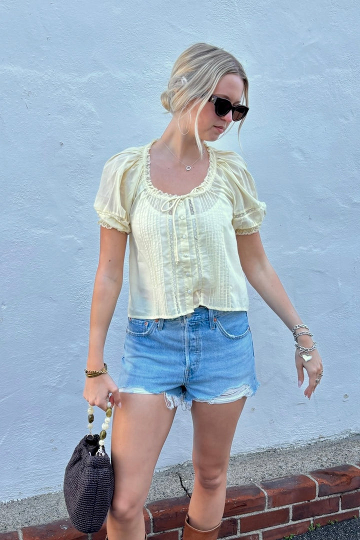 KEEN THE LABEL Raelynn Peasant Top-The Shop Laguna Beach