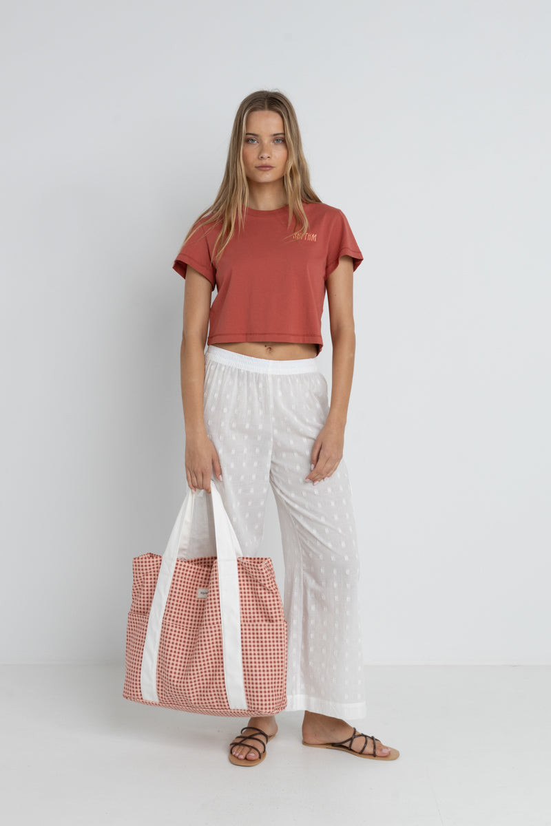 RHYTHM Lola Check Tote Bag-The Shop Laguna Beach