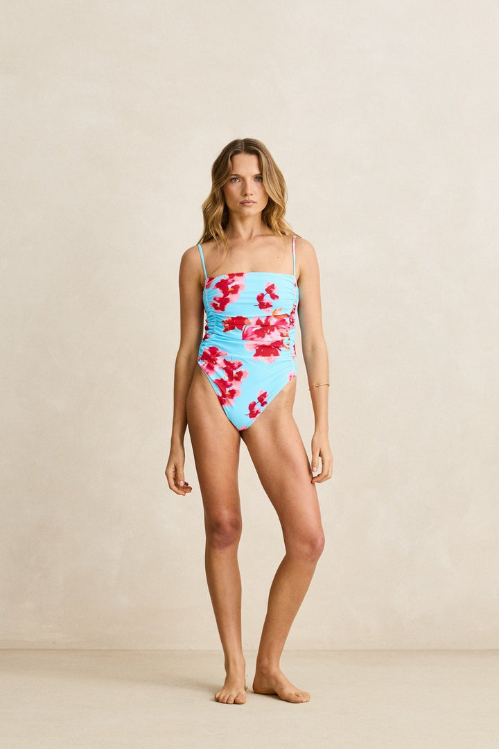 RHYTHM Samba Floral Side-Scrunch One Piece-The Shop Laguna Beach