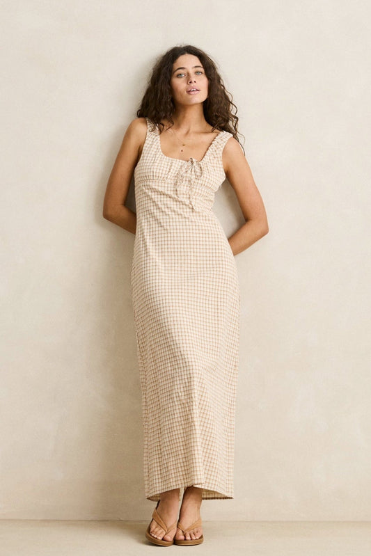 RHYTHM London Check Maxi Dress-The Shop Laguna Beach