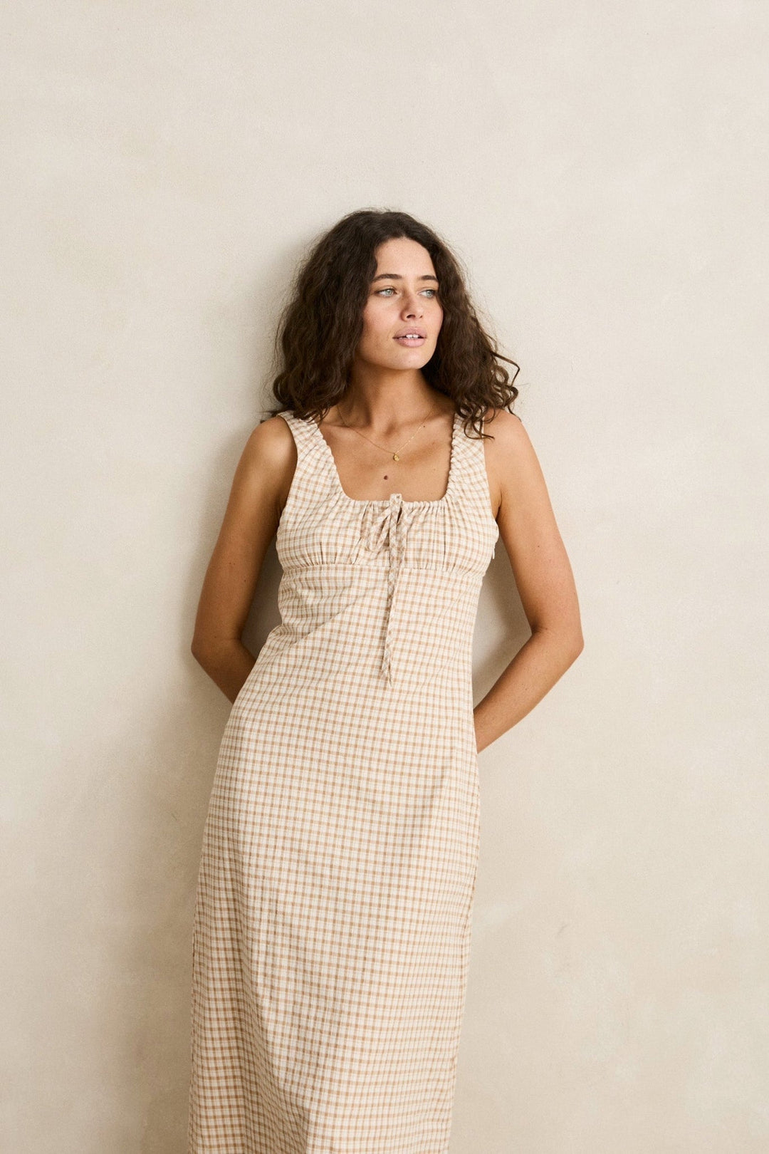 RHYTHM London Check Maxi Dress