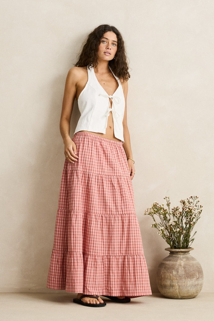 RHYTHM Louise Tie-Front Halter Top