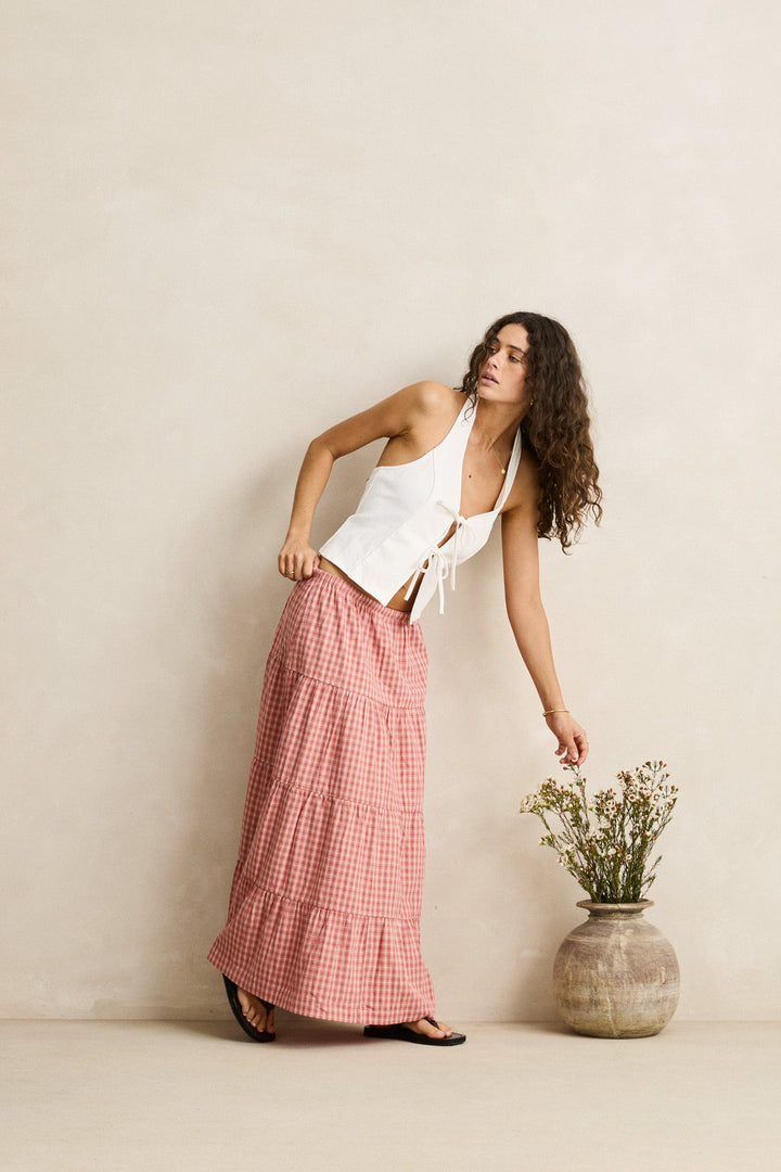RHYTHM Louise Tie-Front Halter Top