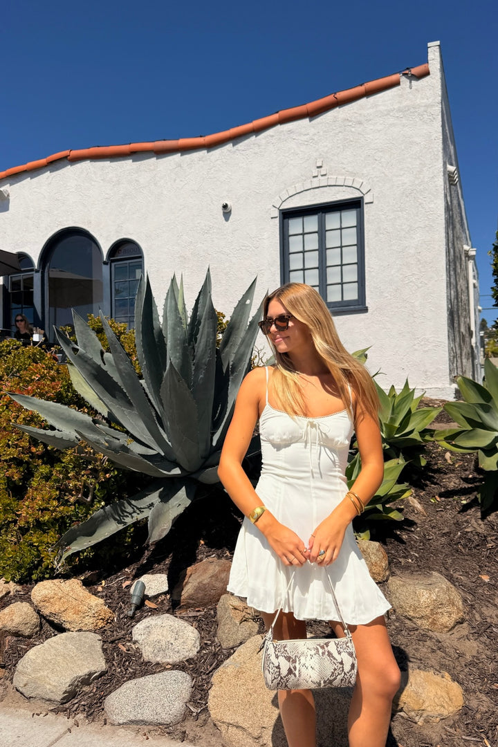 KEEN THE LABEL Cecilia Scallop-Trim Mini Dress-The Shop Laguna Beach