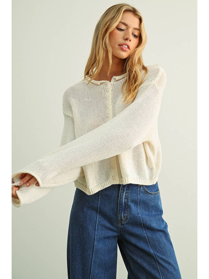 KEEN THE LABEL Hadley Rolled-Edge Cardigan - More Colors Available-The Shop Laguna Beach