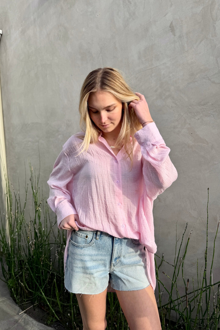 KEEN THE LABEL Linnea Sheer Button-Up Shirt-The Shop Laguna Beach