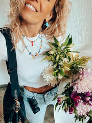 GOUPI Colorful Beaded Summer Shell Necklace - Long-The Shop Laguna Beach