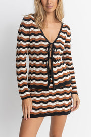 RHYTHM Venice Knit Long Sleeve Tie Top-The Shop Laguna Beach