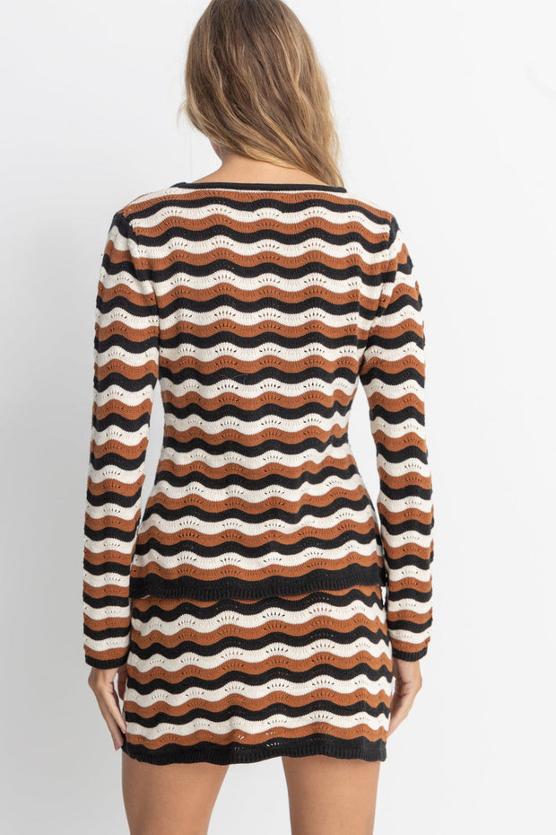 RHYTHM Venice Knit Long Sleeve Tie Top-The Shop Laguna Beach