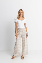 RHYTHM Rumi Check Wide-Leg Pant-The Shop Laguna Beach