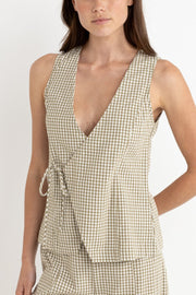 RHYTHM Lola Check Wrap Vest Tank-The Shop Laguna Beach
