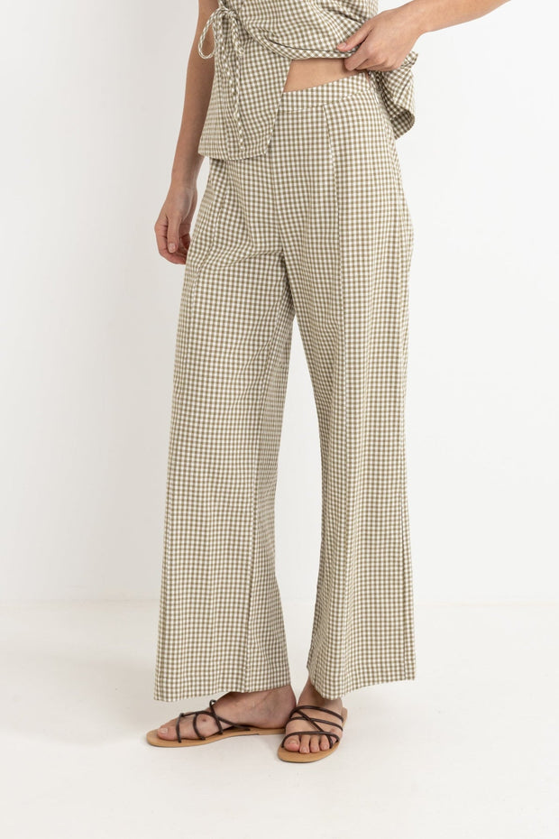 RHYTHM Lola Check Wide-Leg Pant-The Shop Laguna Beach