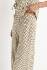 RHYTHM Lola Check Wide-Leg Pant-The Shop Laguna Beach