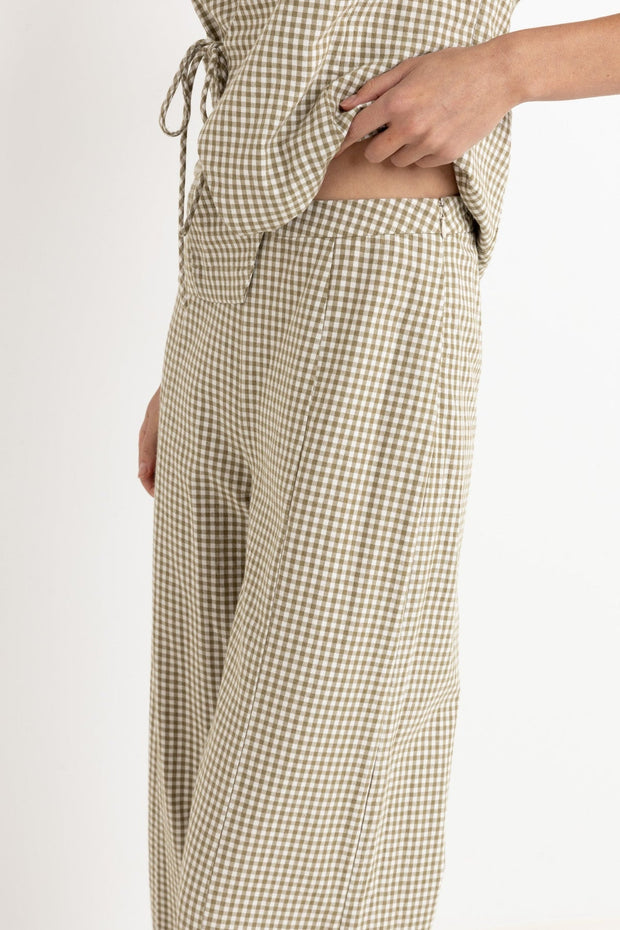 RHYTHM Lola Check Wide-Leg Pant-The Shop Laguna Beach