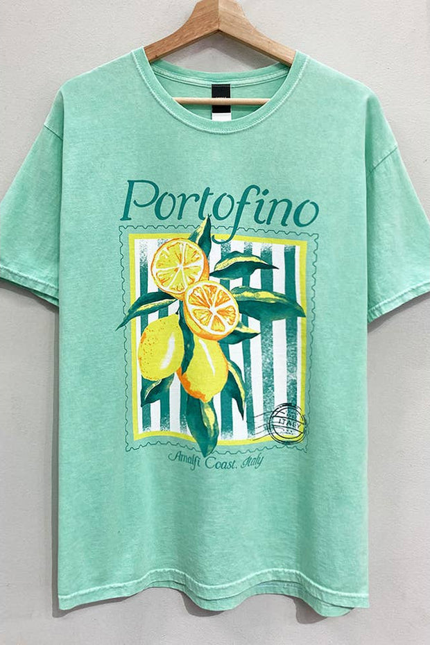 SWEET CLAIRE Portofino Lemons Oversized Tee-The Shop Laguna Beach