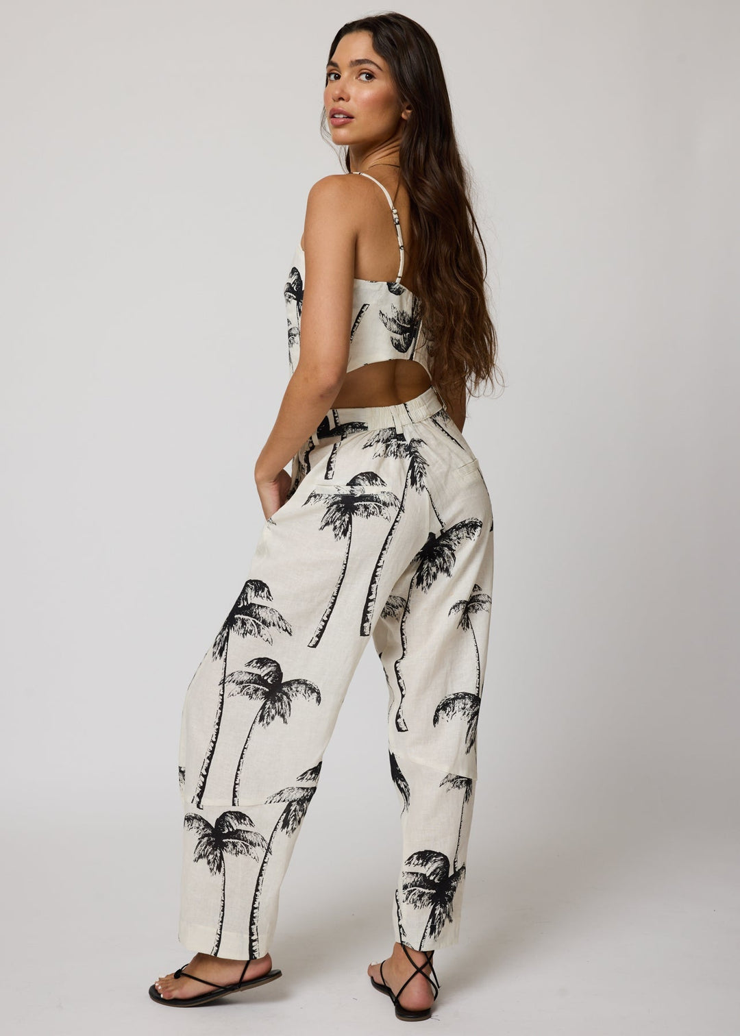 STILLWATER Split Printed Linen Crop Cami-The Shop Laguna Beach