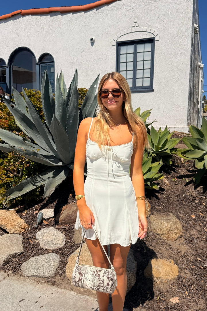KEEN THE LABEL Cecilia Scallop-Trim Mini Dress-The Shop Laguna Beach