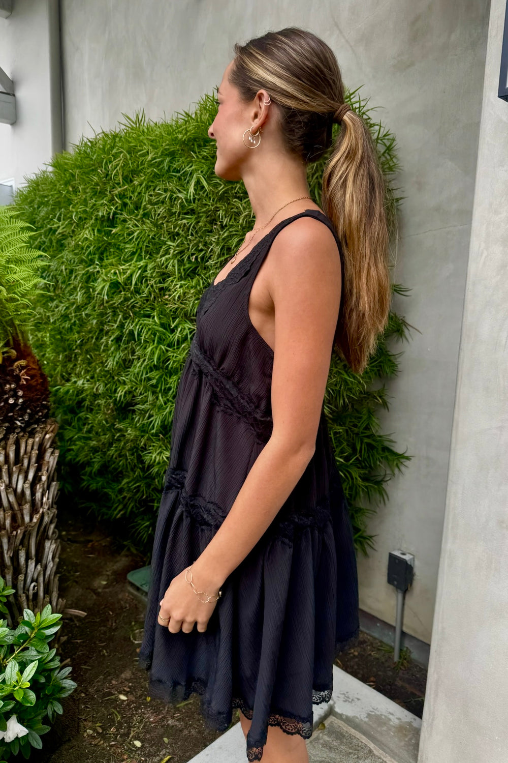 KEEN THE LABEL Mariana Lace-Trim Mini Dress-The Shop Laguna Beach