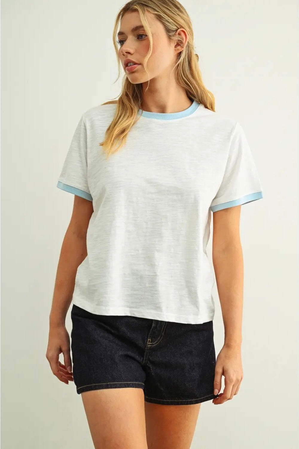 KEEN THE LABEL Bea Ringer Slub Tee-The Shop Laguna Beach