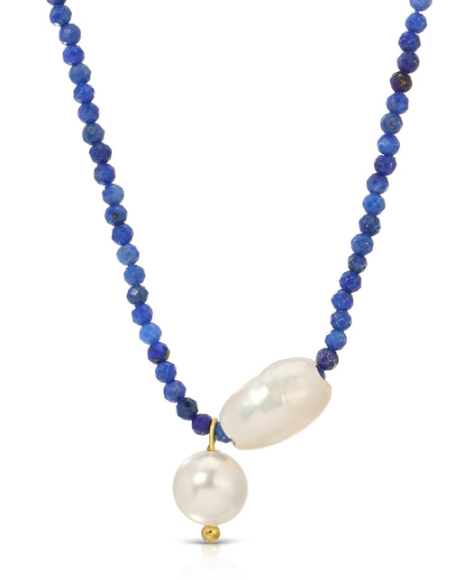 KOZAKH Ophelia Pearl Necklace - Lapis/Gold-The Shop Laguna Beach