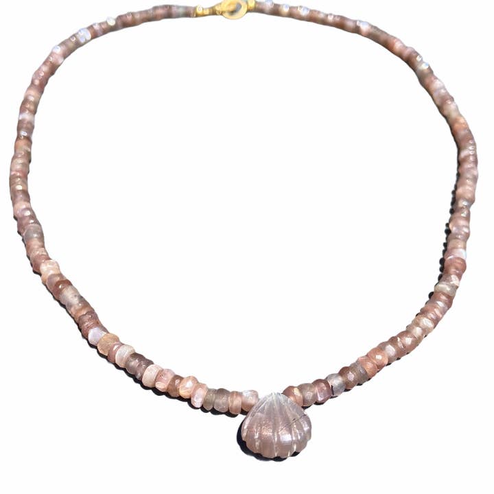 HEATHER KAHN Shell Beach Moonstone Necklace-The Shop Laguna Beach