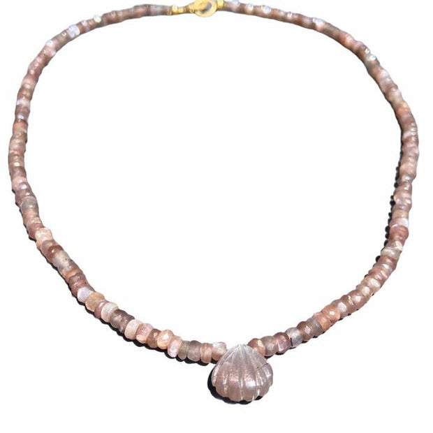 HEATHER KAHN Shell Beach Moonstone Necklace-The Shop Laguna Beach