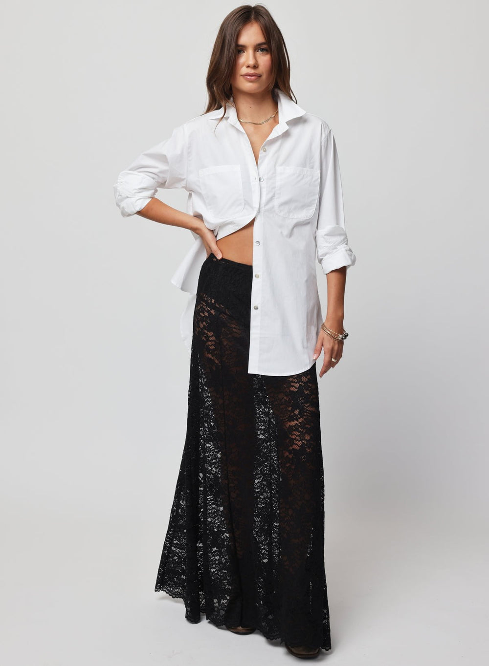 STILLWATER Lace Maxi Skirt-The Shop Laguna Beach