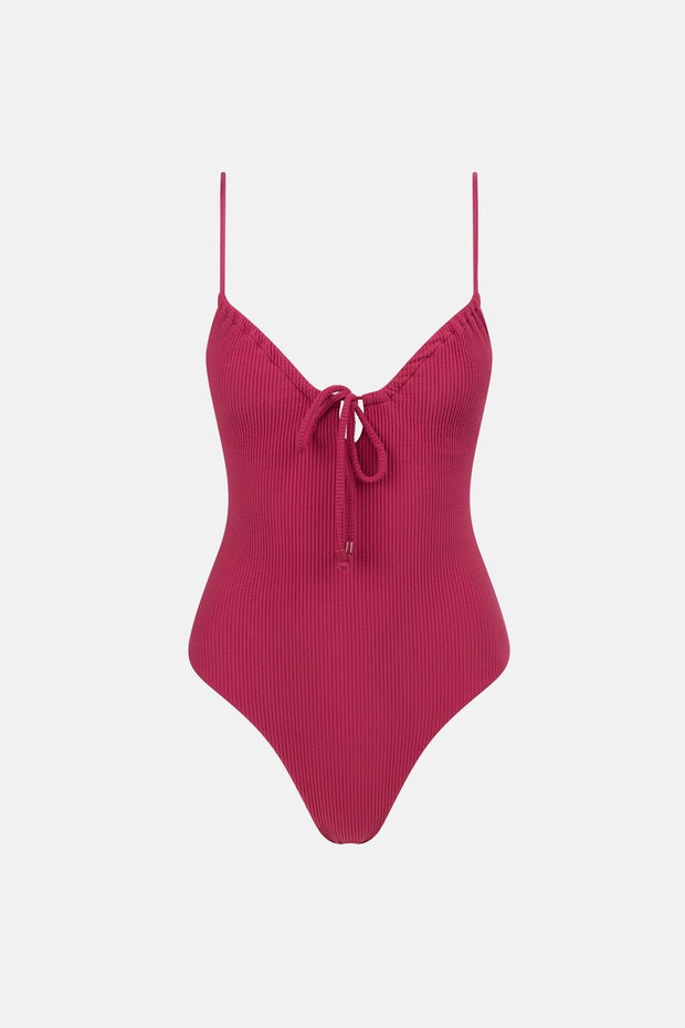 RHYTHM Isla Rib Tie-Front One Piece-The Shop Laguna Beach