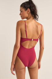 RHYTHM Isla Rib Tie-Front One Piece-The Shop Laguna Beach