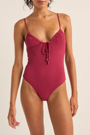 RHYTHM Isla Rib Tie-Front One Piece-The Shop Laguna Beach