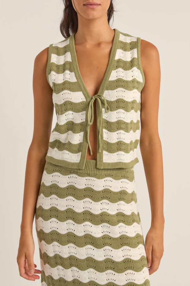 RHYTHM Carmen Stripe Knit Vest-The Shop Laguna Beach