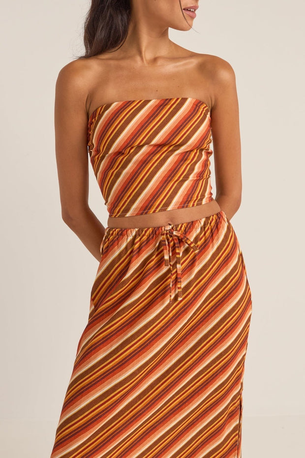 RHYTHM Chica Stripe Woven Strapless Top-The Shop Laguna Beach