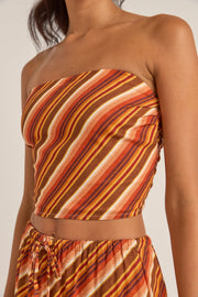 RHYTHM Chica Stripe Woven Strapless Top-The Shop Laguna Beach