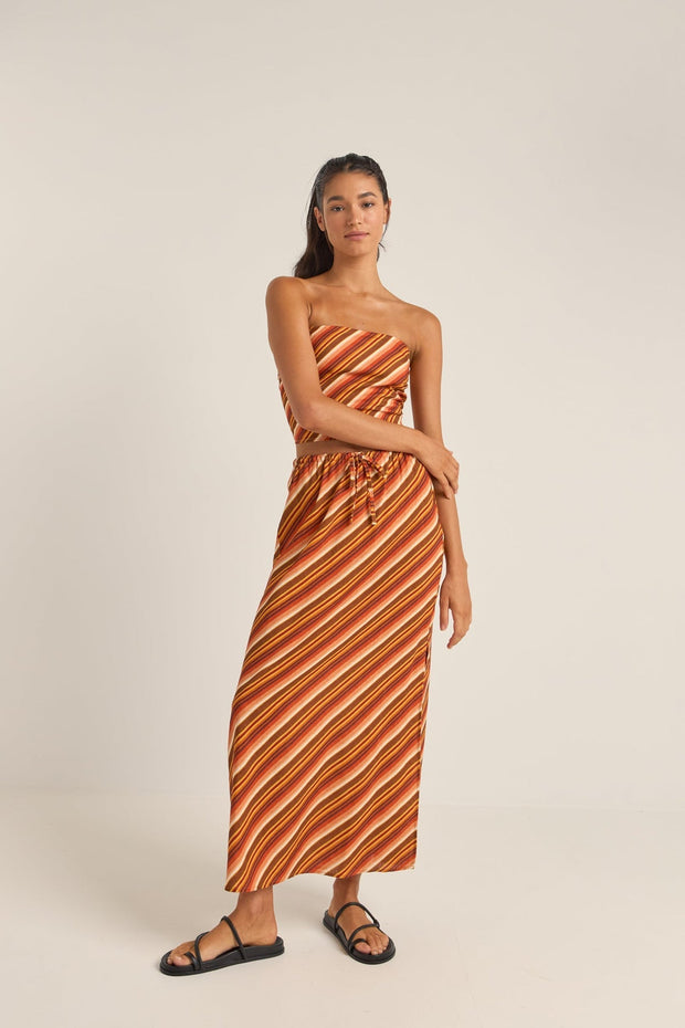 RHYTHM Chica Stripe Woven Strapless Top-The Shop Laguna Beach