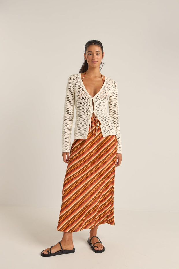 RHYTHM Seashell Open-Knit Tie-Front Top-The Shop Laguna Beach