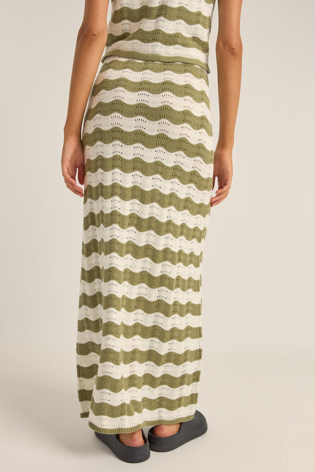 RHYTHM Carmen Stripe Knit Skirt-The Shop Laguna Beach