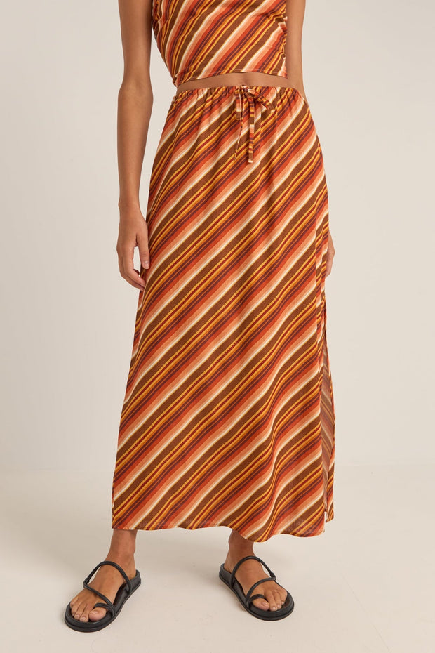 RHYTHM Chica Stripe Woven Maxi Skirt-The Shop Laguna Beach