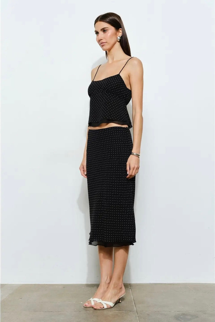 KEEN THE LABEL Beau Polka Dot Buttoned Tank-The Shop Laguna Beach